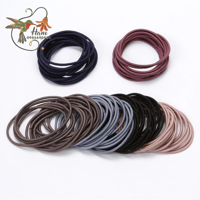 Set 10 dây cột tóc trơn đơn giản không gây rối tóc rụng tóc