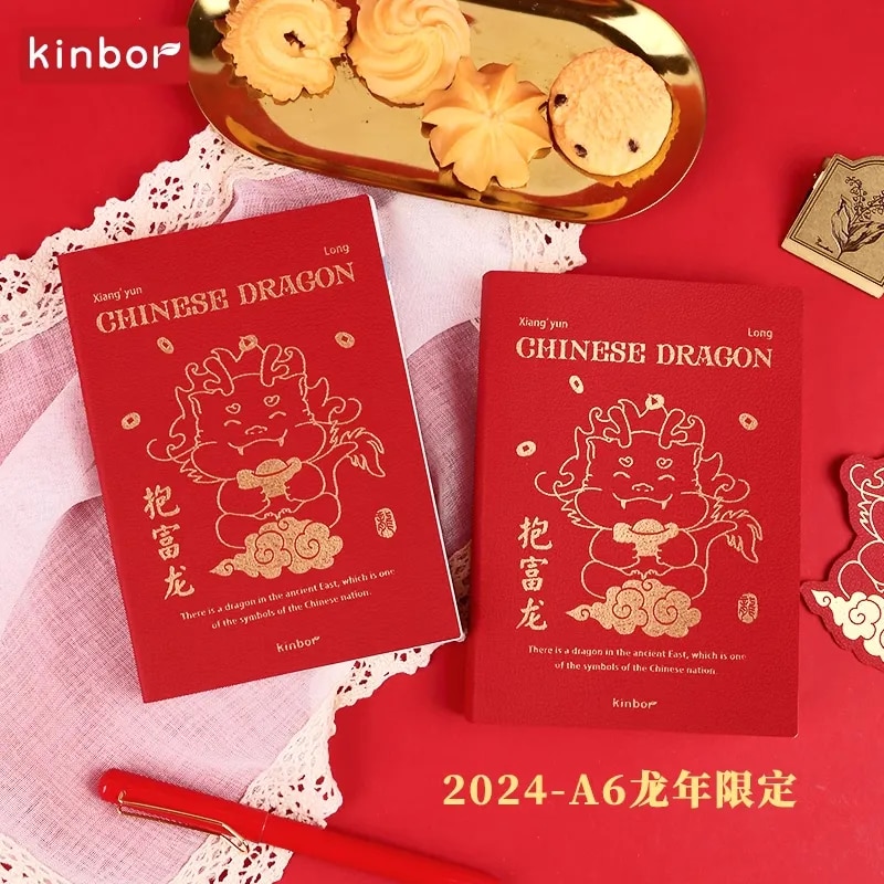 Kinbor 2024 Notebook A6 A5 Full Year Schedule 다이어리 Daily Planner and Libretas Timeline Weekly Plan Efficiency School Office