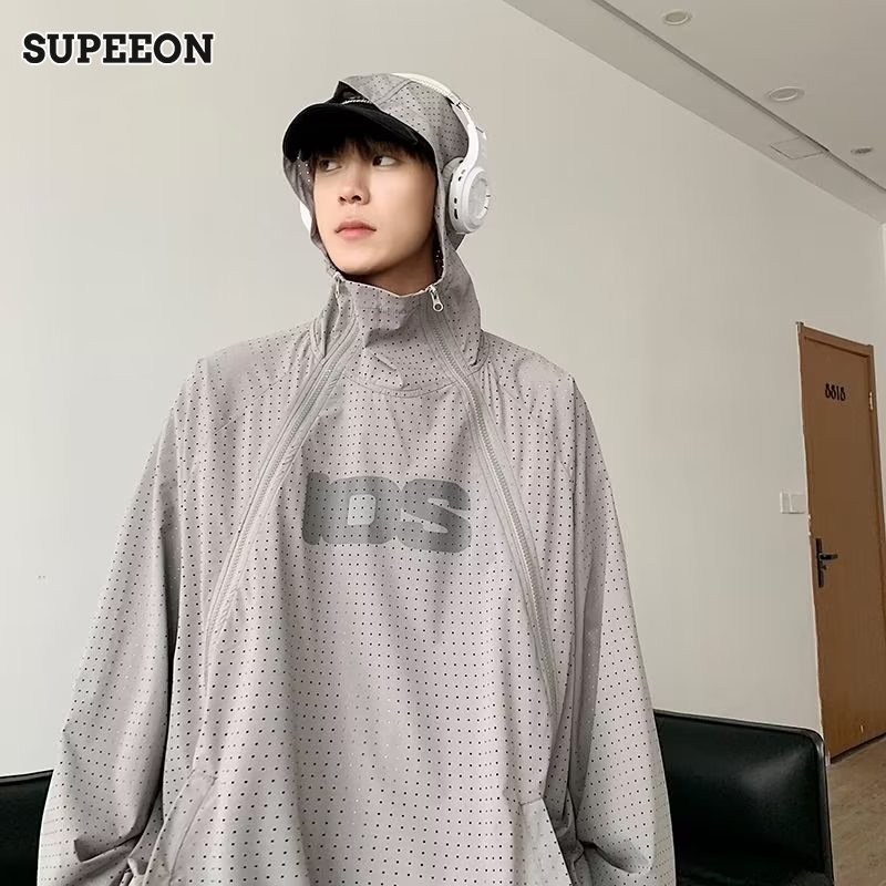 SUPEEON丨Summer double zipper hooded thin coat outdoor sunshade mesh breathable quick-drying jacket for men and women