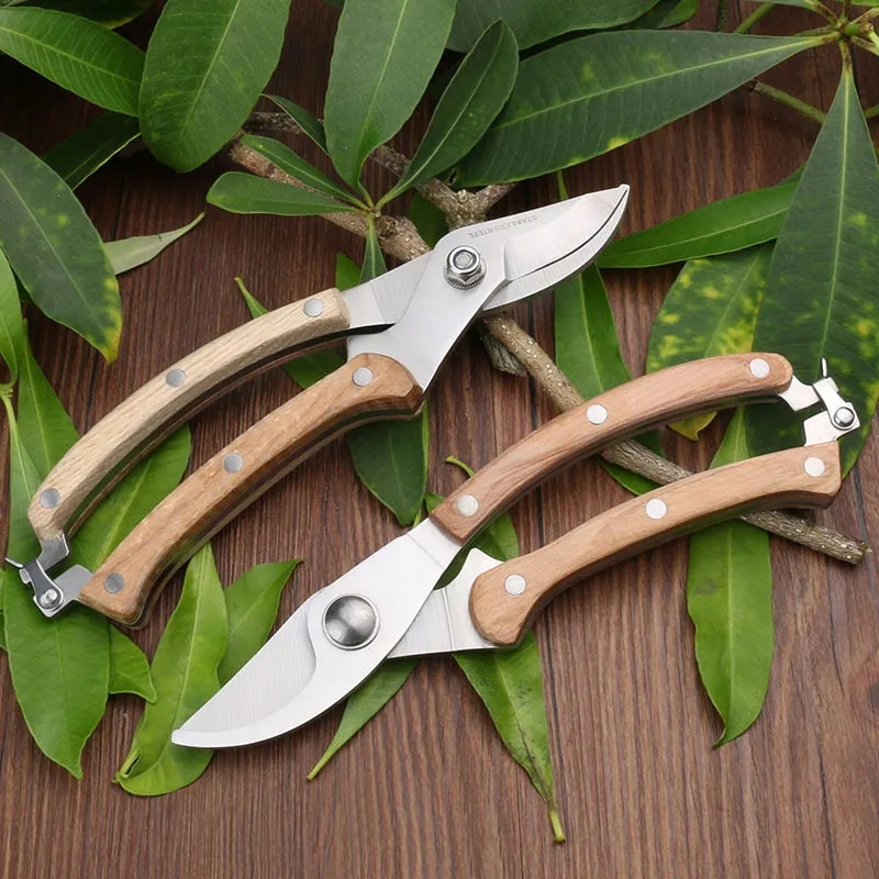 Multi Ftional Pruning Scissors Gardening Fruit Picker Bonsai Branch Repair  Wood Handle Shears Home Cutting Tools Anti-Slip
