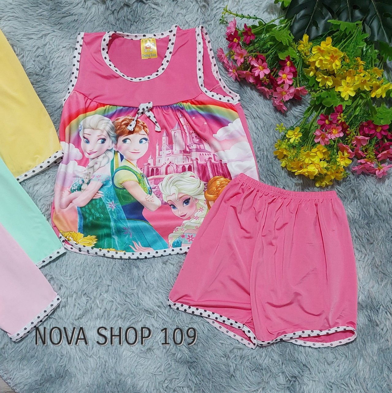 105K COMBO 3 bộ Đồ Bộ thun lạnh công chúa elsa cho bé gái từ 8-22kg, thời trang trẻ em NOVA Shop