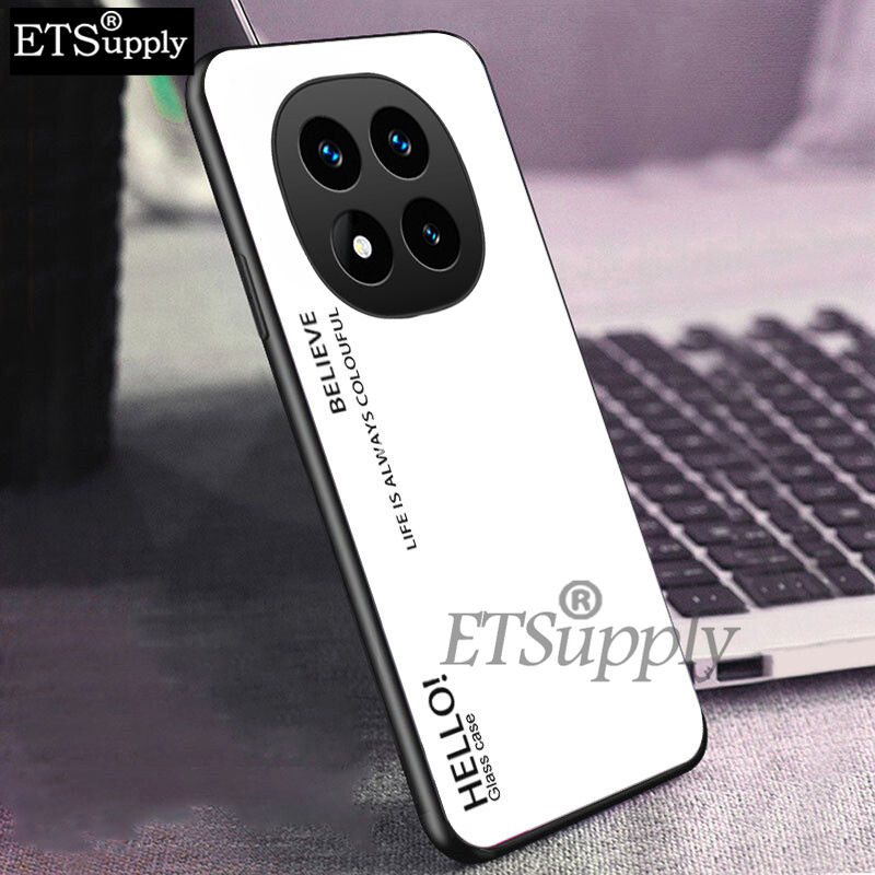 Phone case Xiaomi Poco X7 Pro Gradient Mirror Tempered Glass Protector Hard Back Cover Poco X7 Case.