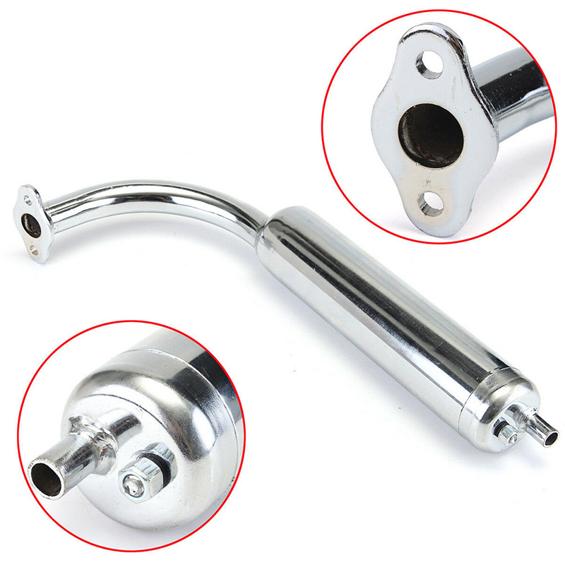 Chrome Muffler Exhaust Pipe 2-Stroke Motorized Bicycle Bike 49cc 60cc 66cc 80cc YULING. 