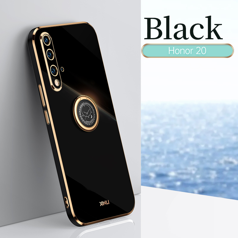 COD Plating Silicone Phone FOR Huawei Nova 5T Case Huawei Nova5T Deluxe Fall Protection with Metal Ring Holder