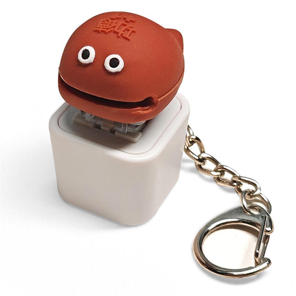 Creative Butt Keychain Crayon Shin-Chan Butt Keychain That Makes Sound And Lights Up When Pressed Replaceable Shaft Keycap Cute Wooden Fish Crayon Shin-Chan Butt Keychain