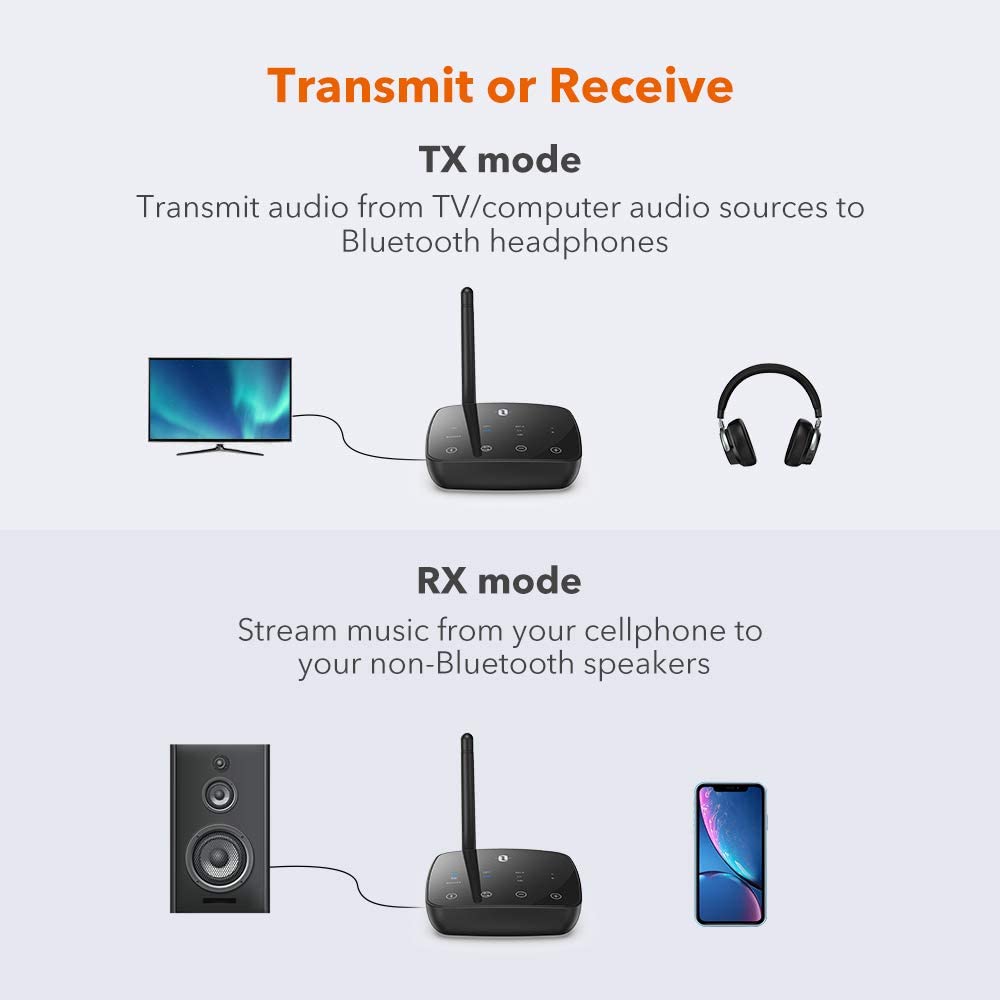 taotronics bluetooth 5.0 transmitter and receiver