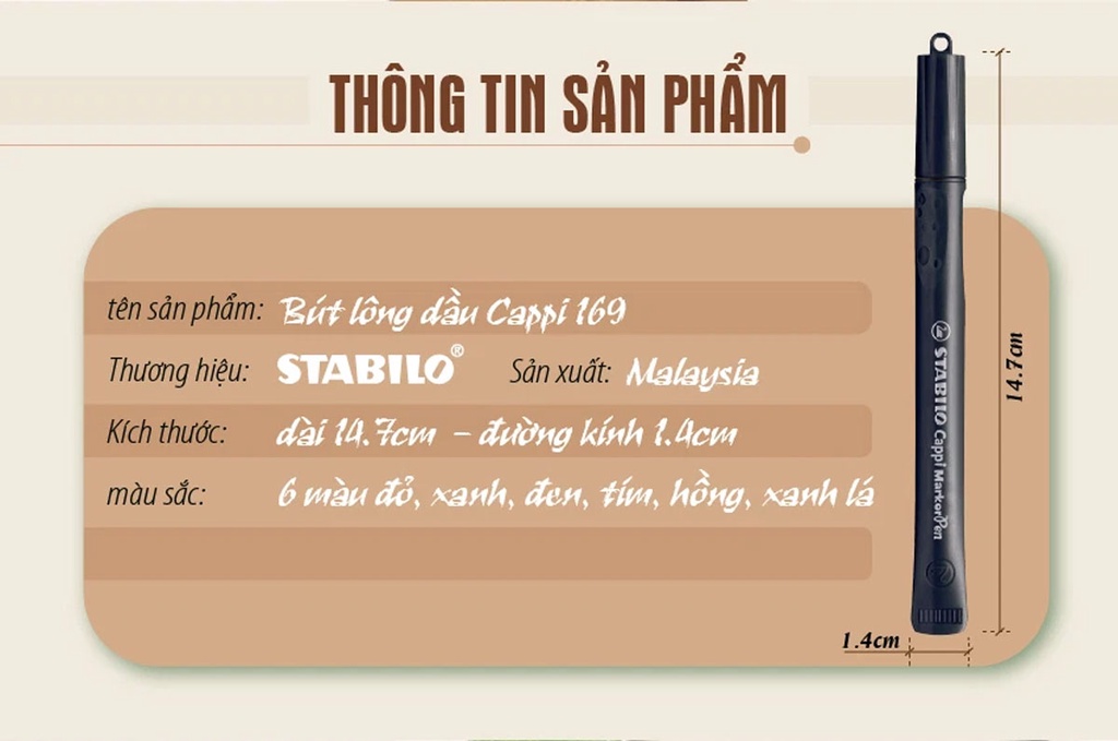 Bút lông dầu Stabilo Cappi MK169