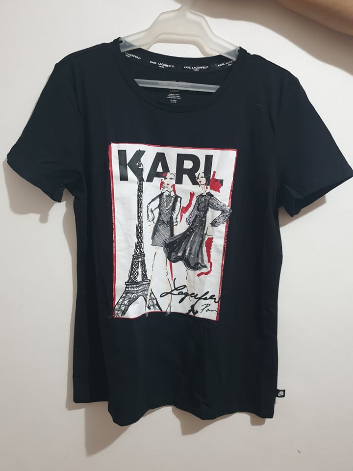 Karl Lagerfeld Paris Black Printed T-Shirt for Women's Size S from USA |  Lazada PH