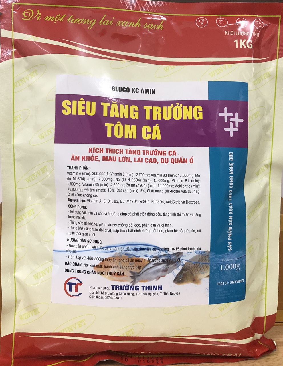 Vỗ béo cá 1kg tăng trọng cho cá