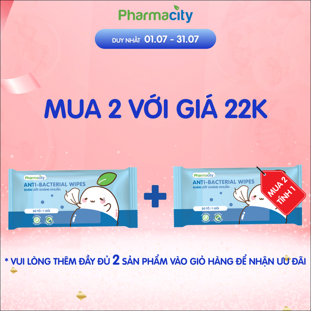 Khăn ướt kháng khuẩn Pharmacity