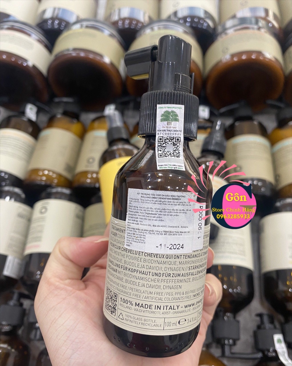 [ Oway Chính Hãng ]  Xịt Chống Rụng Và Kích Thích Mọc Tóc Oway Densifying Remedy 100ml