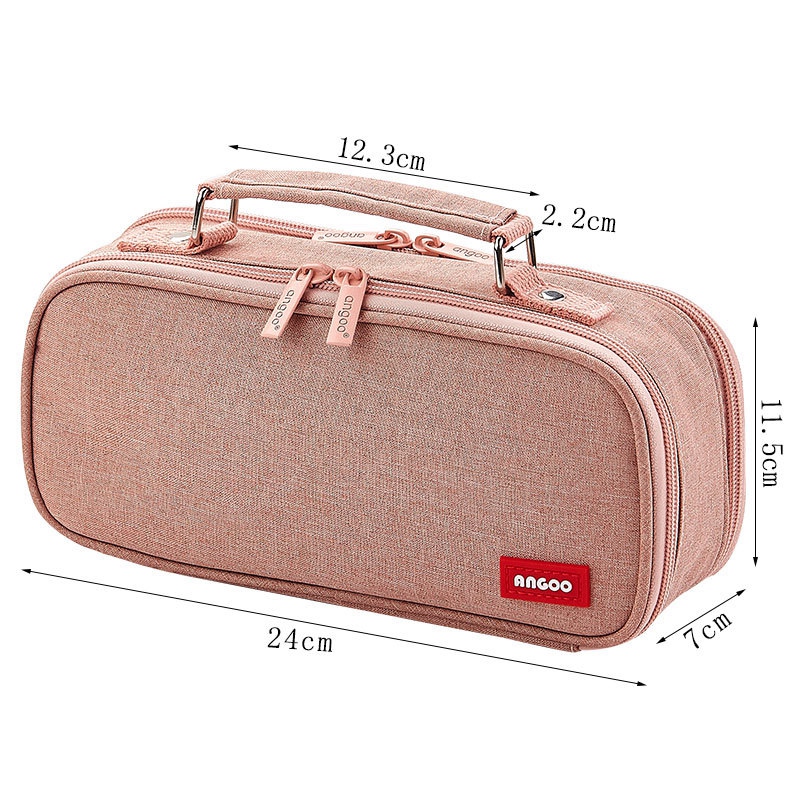【yuliang shopping mall】ANGOO Pencil Case Canvas Double Layer Kawaii