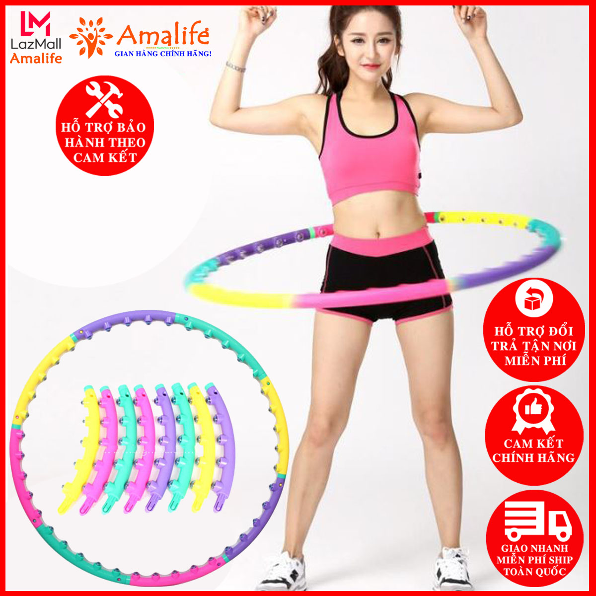 [MẪU SIÊU HOT] VÒNG LẮC EO THÔNG MINH HULA HOOP THẾ HỆ MỚI - Giảm Mỡ Bụng, Điều Hòa Nhịp Tim, Massage Cơ Bụng Tiện Lợi Sử Dụng