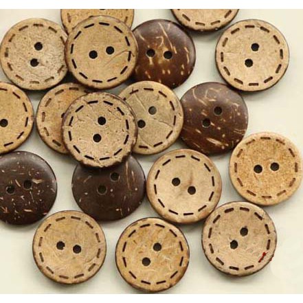 10 Nút gỗ dừa dùng kết đính trang phục, đồ handmade