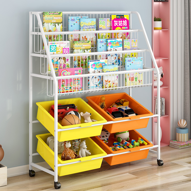 Toy storage organizer 4 storage box 3 Layers Book Organizer Shelf With