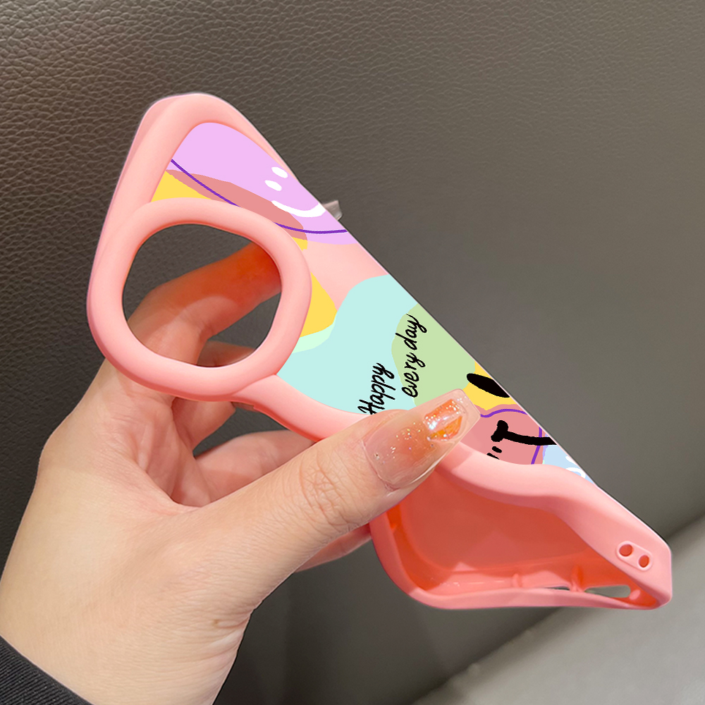 AMORVOR for Infinix Hot 40 Pro Tecno Spark 20 Pro Back Cover Smile Color Graffiti Pattern Luxury Phone Case Macaron Wave Soft Silicone Mobile Cover. 