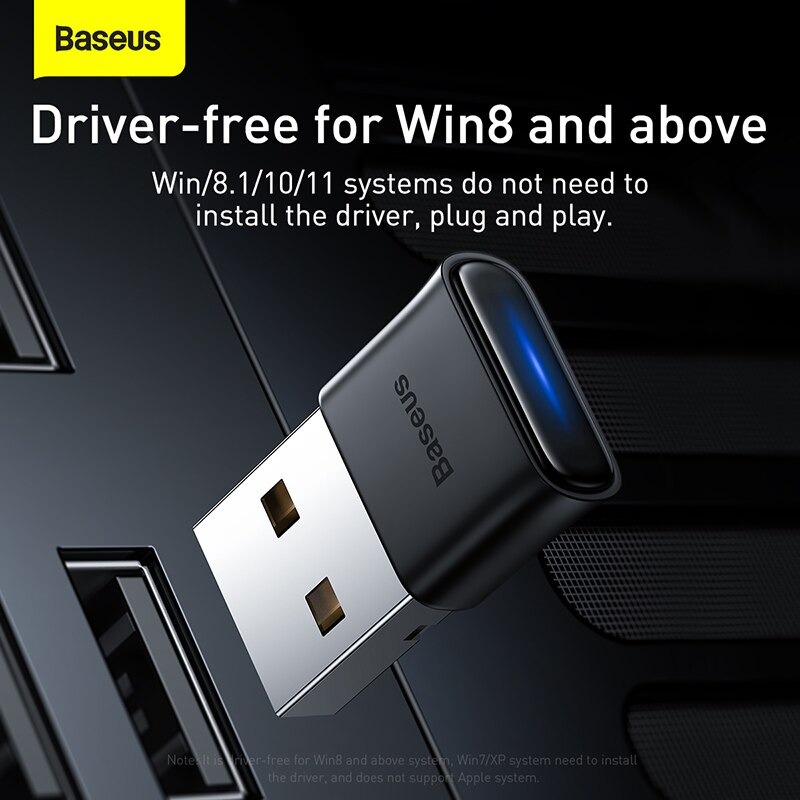 USB Bluetooth tốc độ cao Baseus BA04 Bluetooth Receiver (Bluetooth CSR 5.0 , 20m, Wireless Audio Transmission Adapter for Laptop/ Smartphone/ Tablet)
