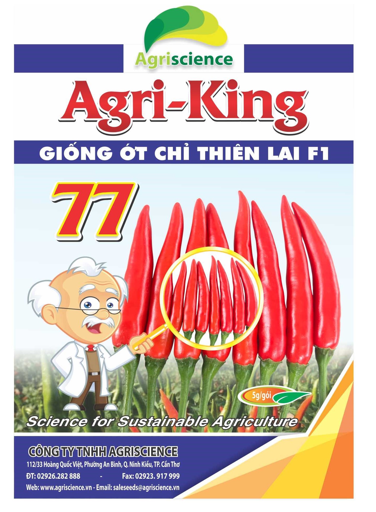 Hạt giống ớt chỉ thiên lai f1 agri-king 77 -