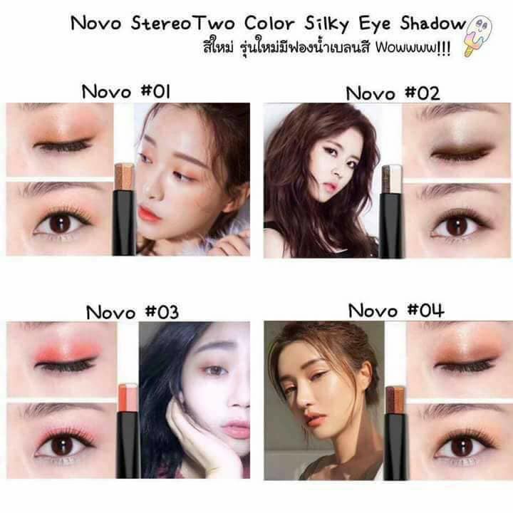 Phấn Mắt 2 Đầu Stereo Two Line Eye Shadow Novo