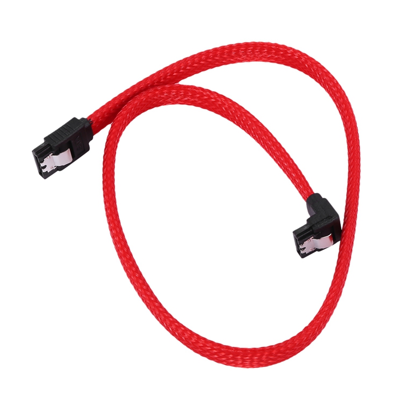 50cm sata 3.0 iii sata3 7pin data cable right angle 6gb/s ssd cables hdd hard disk data cord with nylon sleeved