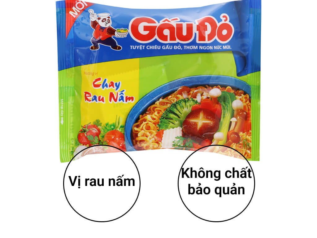Mì Gấu Đỏ Chay Rau Nấm 62g