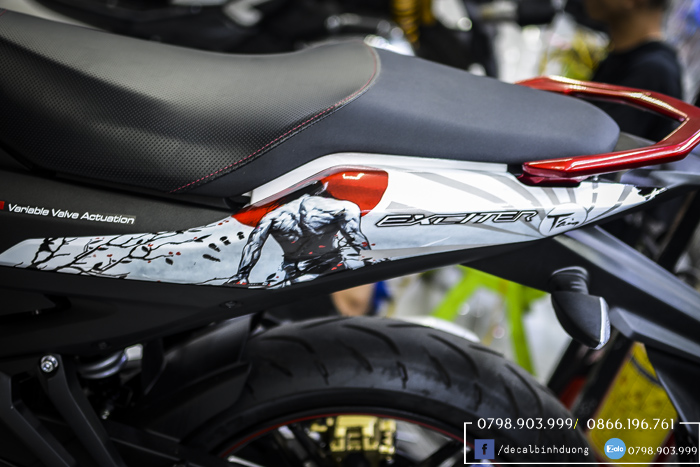 Tem Trùm Exciter 155 - Tem Ex 155 Trắng Đỏ Đen - Tem Ex 155 Samurai