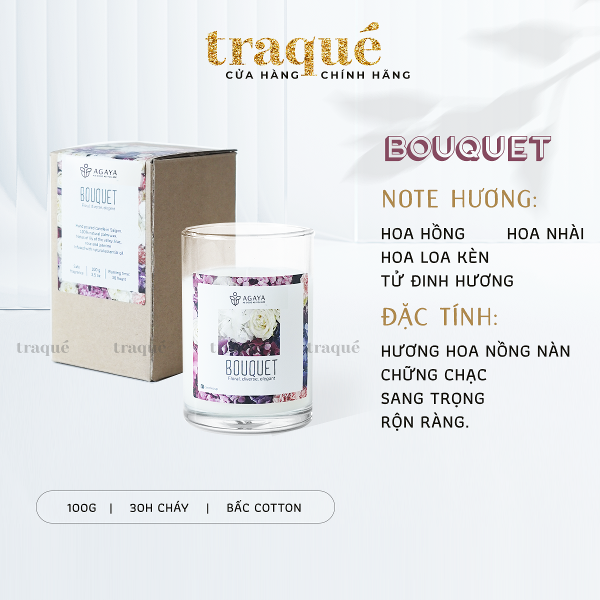 Nến thơm Agaya/Candle Cup - Hương Hoa BOUQUET