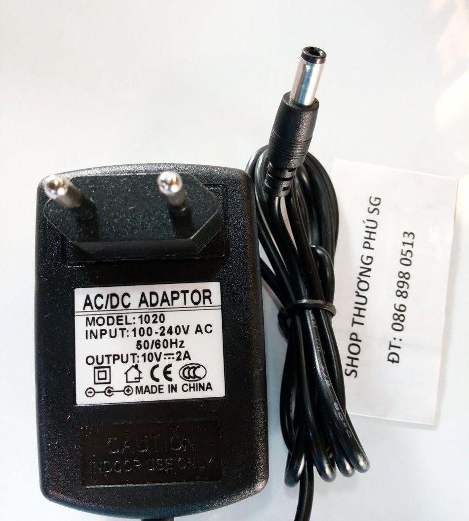 [HCM]Bộ chuyển nguồn Adapter DC: 10V - 2A (Đầu lớn - Chuẩn 5.5mm X 2.1~2.5mm)