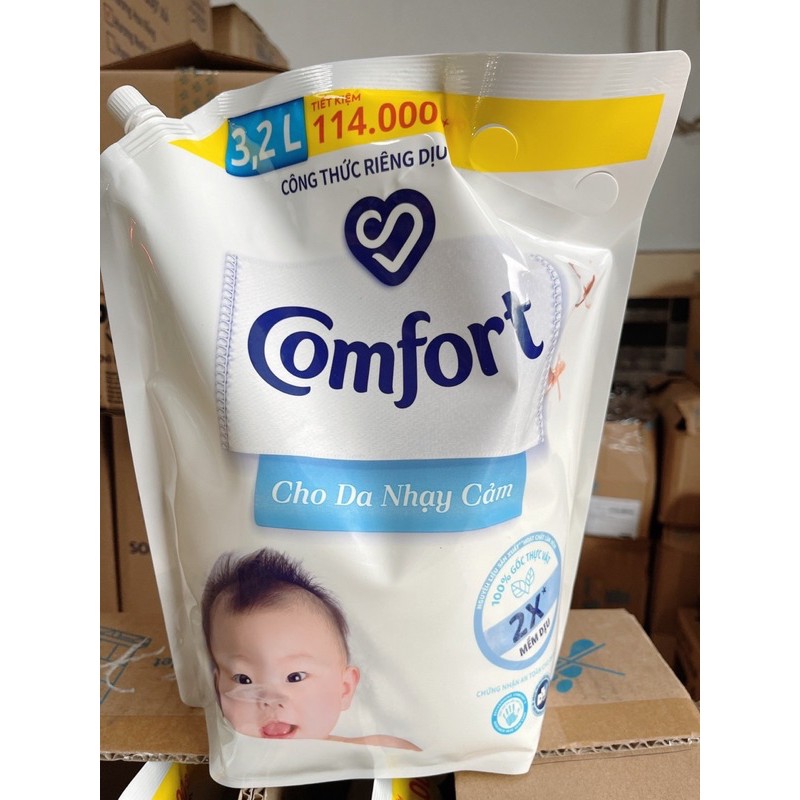 Nước xả vải Comfort Cho da nhạy cảm 3,2L