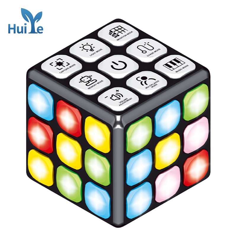 Huiye Cube Magic Toys Memory Training Pass Cube With Lights Sound Cool Attract Attention Cube Magic Toys For Children