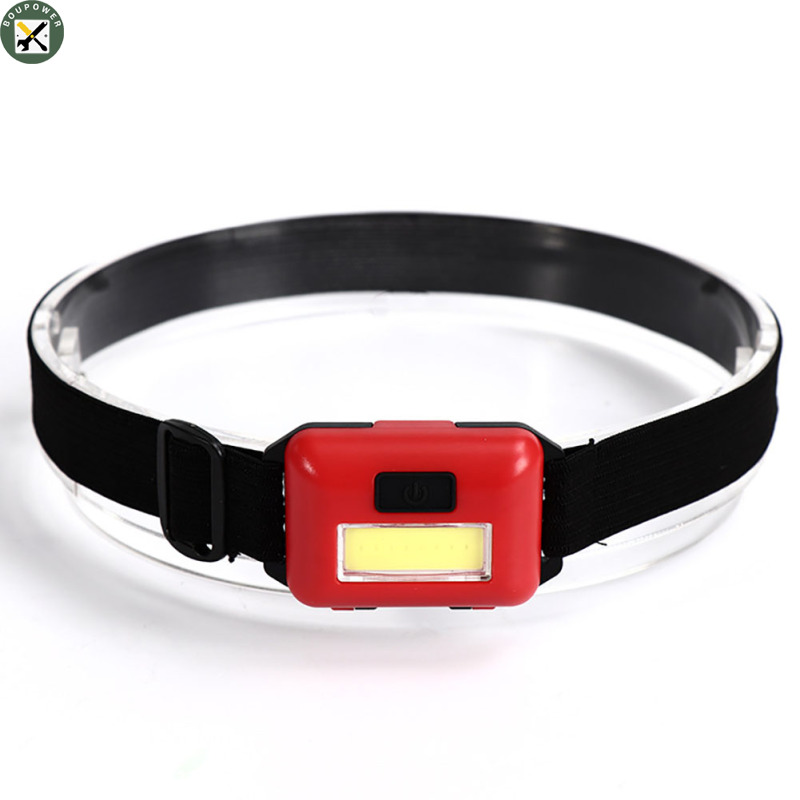 BouPower Mini Cob Led Headlight Outdoor Camping Light Flashlight Head Torch Tourism Equipment For Hiking Cycling Fishing