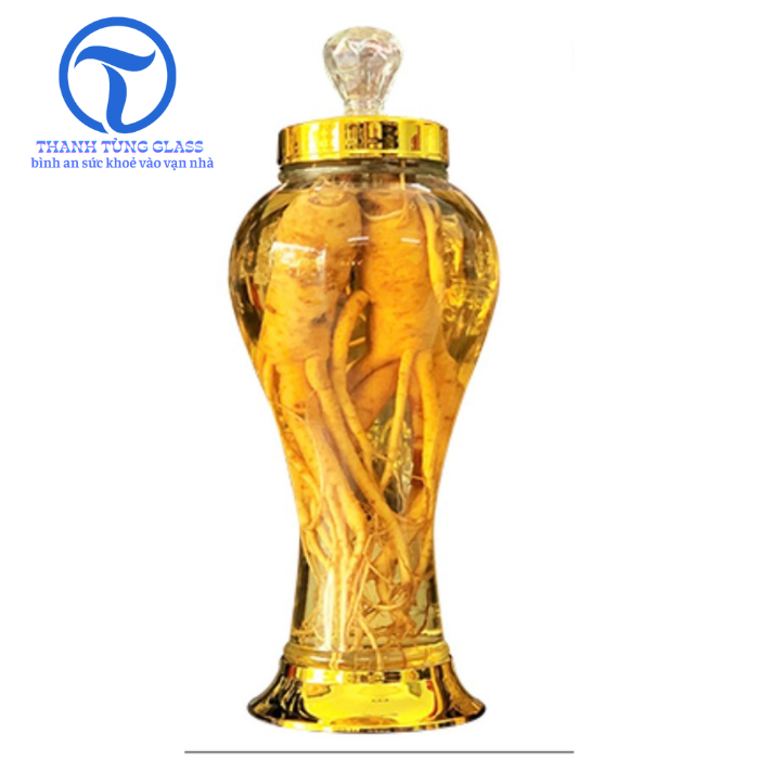 BÌNH NGÂM RƯƠU SÂM THỦY TINH 2 LÍT ( SÂM PHÚ HÒA )