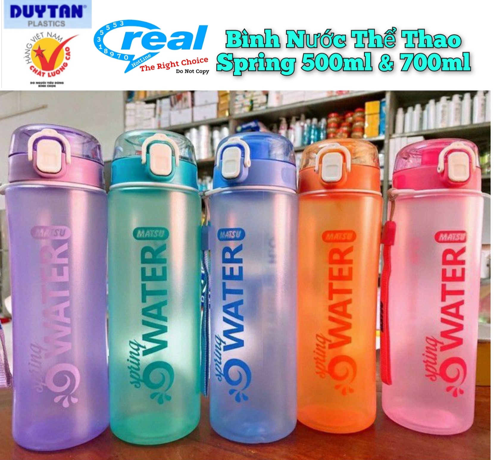 Bình nước thể thao Cao Cấp Spring 700ml