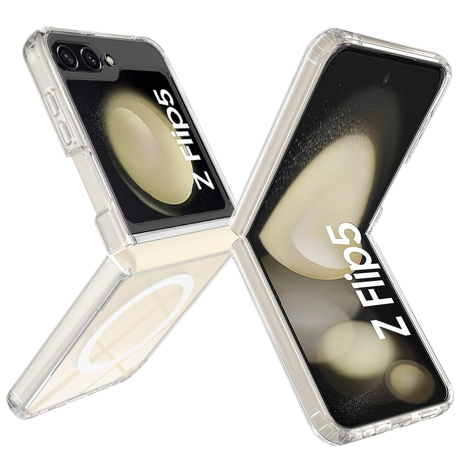 Z Flip 5 Clear Case, For Magsafe Magnetic Case Compatible Samsung Galaxy Z  Flip 5 Gradient Color Four-corner Shockproof