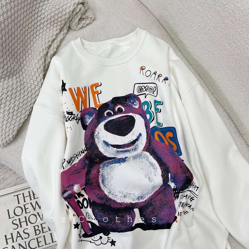 Áo Nỉ Sweater Gấu Hồng Siêu Xinh