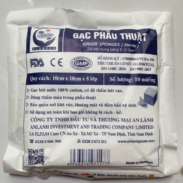 Combo 10 gói gạc y tế phẫu thuật an lành 10cmx10cmx8 lớp gói 10cái cam kết hàng đúng mô tả chất lượng đảm bảo an toàn đến sức khỏe người sử dụng đa dạng mẫu mã