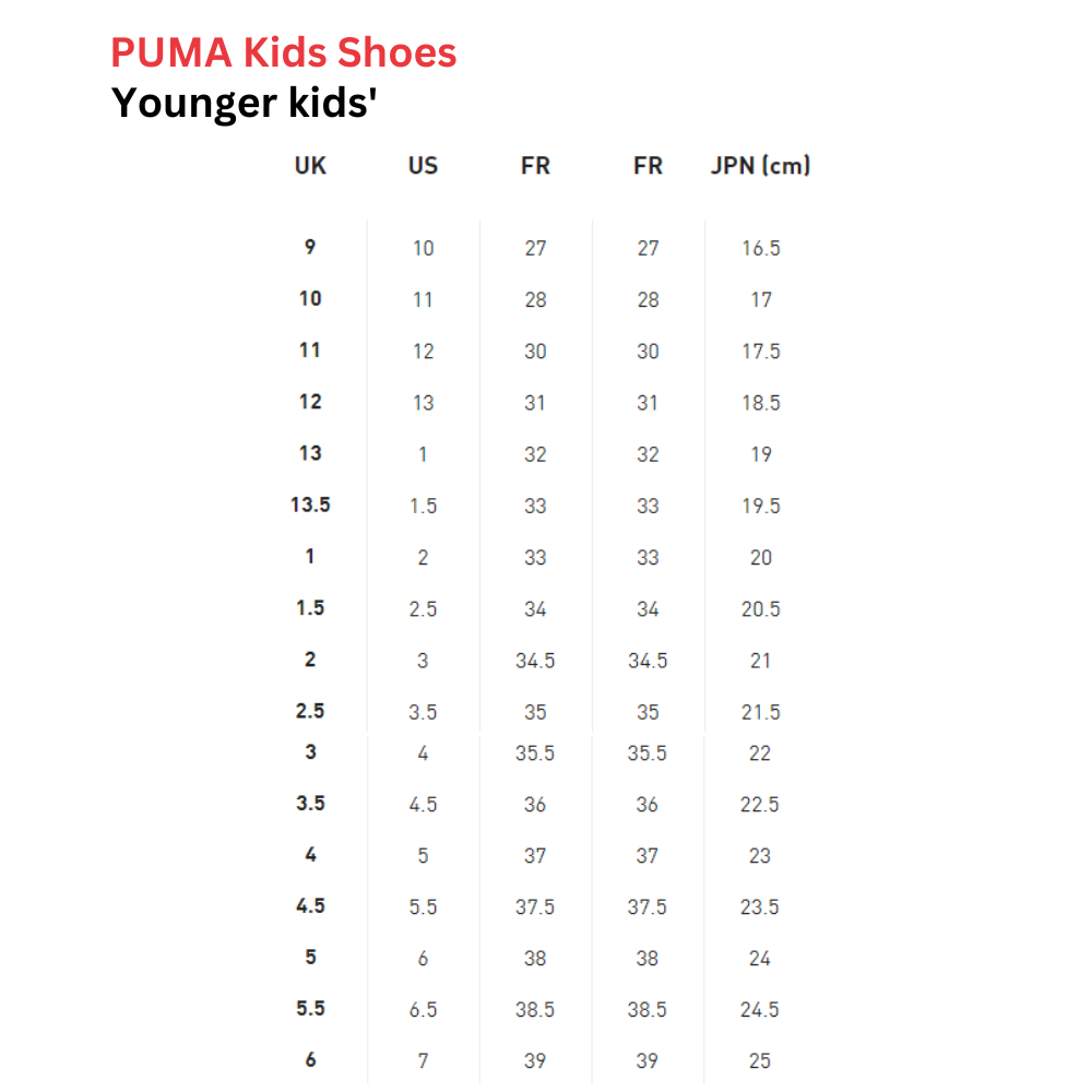 Top 128+ puma sandals size chart latest vietkidsiq.edu.vn