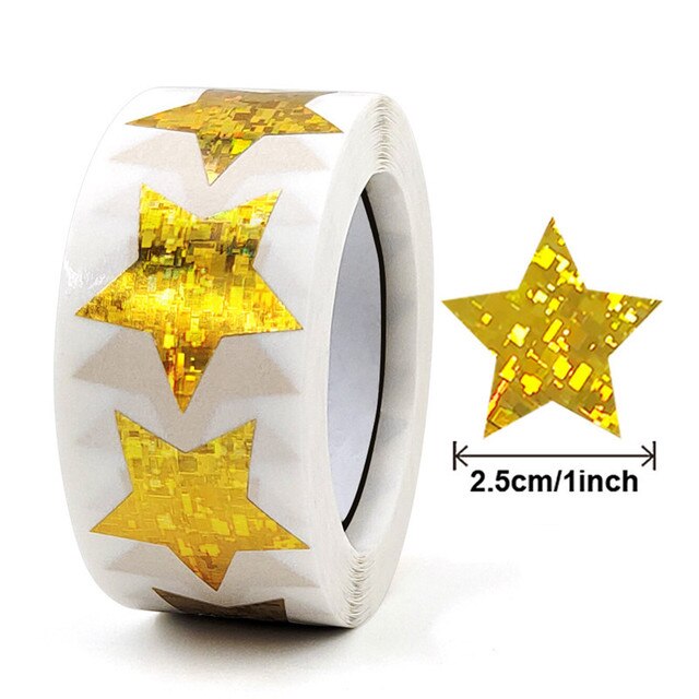 1 Inch Color Star Sticker Birthday Wedding Gift Merchandise Party Decor Seal Sticker Envelope Invitation Sticker Baking Label