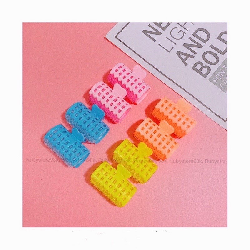 Bộ 8 Lô Cuốn Tóc Tự Dính Có Kẹp Cố Định-phukienteen
