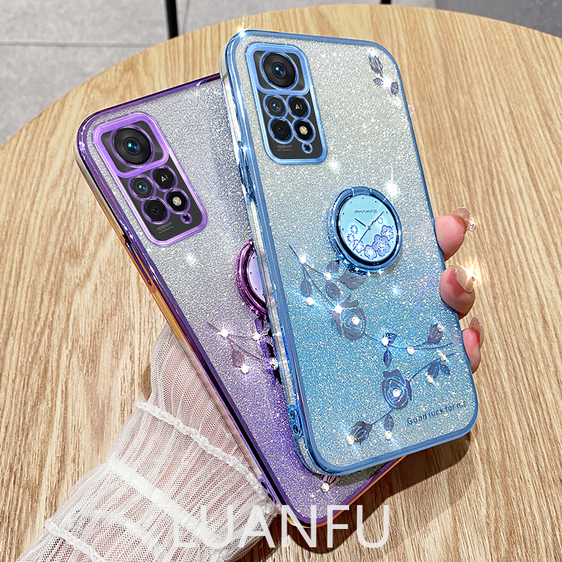 Ốp cho Redmi Note 12 Pro 4G / Note 11 Pro / Note 11 Pro + Ốp Ốp điện thoại chống sốc hoa hồng giả kim cương nhỏ sáng bóng