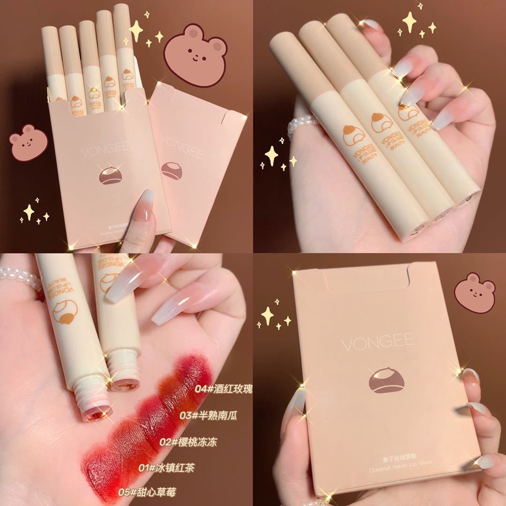 Set 5 thỏi son môi von gee màu da quyến rũ nội địa trung