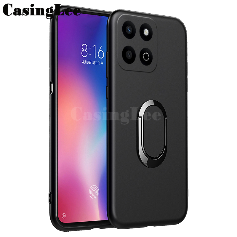 For Honor X7C Case Soft Silicone Matte Full Protector Shockproof Car Adsorb Holder Ring For Honor X7C Back cover Phone Cases.