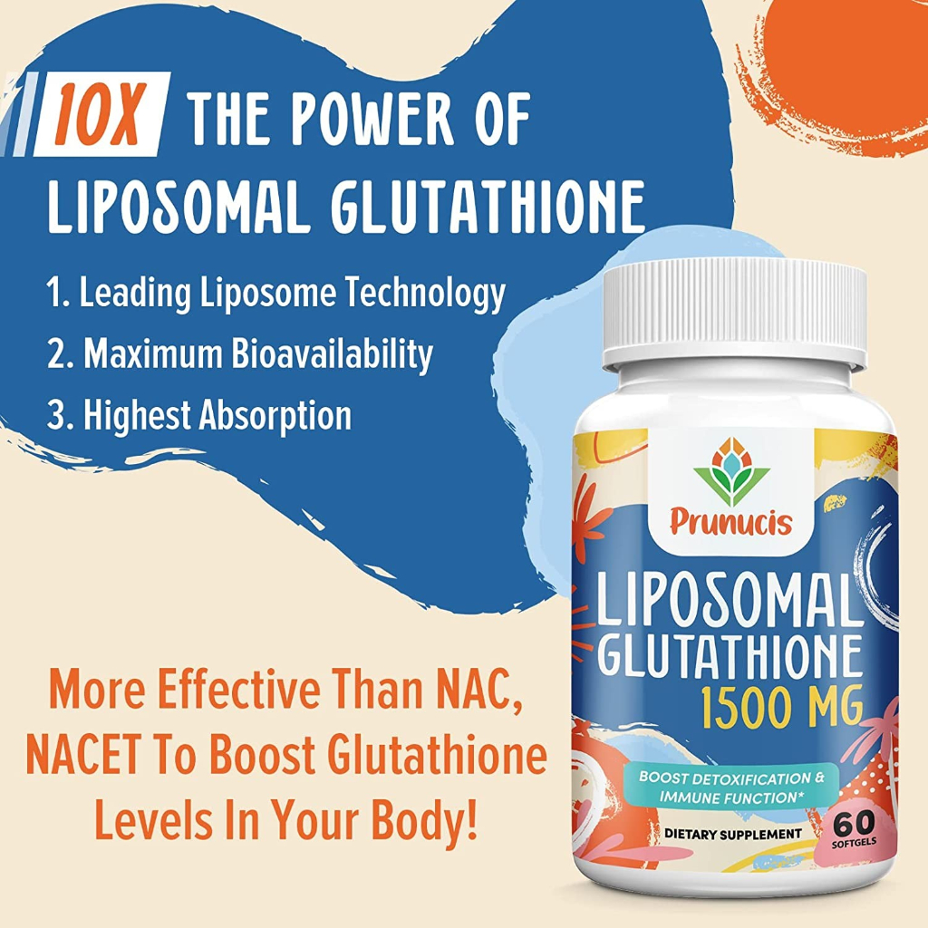 Prunucis 2400MG Liposomal Glutathione, Reduced L-Glutathione,Glutathione  Supplement with Vitamin C,60 softgels(sku.2303) | Lazada.co.th
