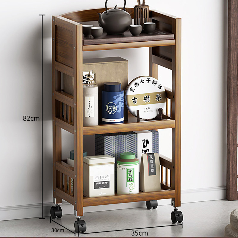 Shelf Tableware storage rack Multifunctional shelf for kitchen tea table Tea rack Small tea table Tea table Moving pulley Special shelf
