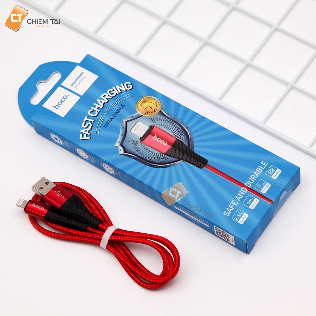 Cáp sạc nhanh Hoco X38 Lightning- Micro- TypeC