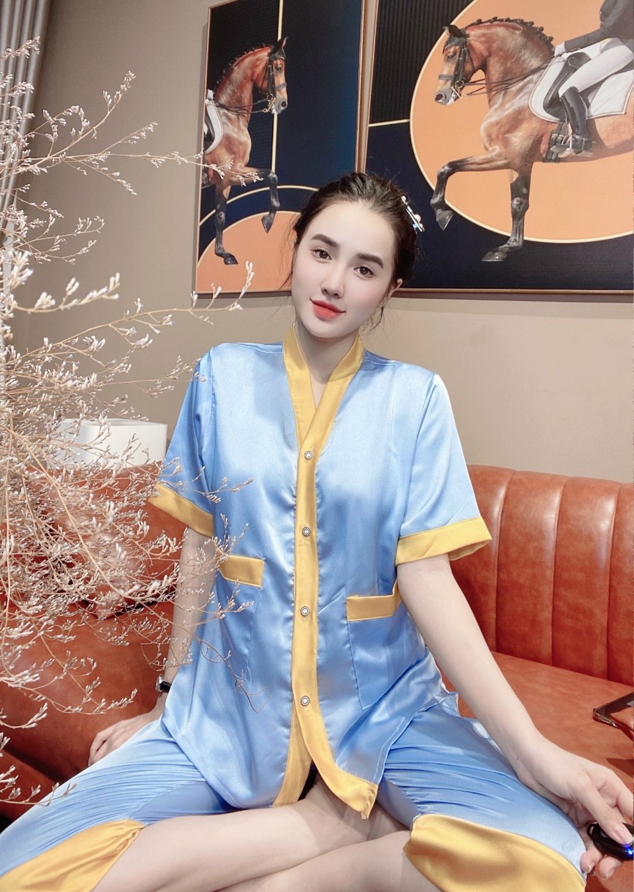 Đồ ngủ nữ❣️free ship❣️đồ ngủ sexy lụa satin có túi cao cấp mềm mại xinh xắn < 60kg