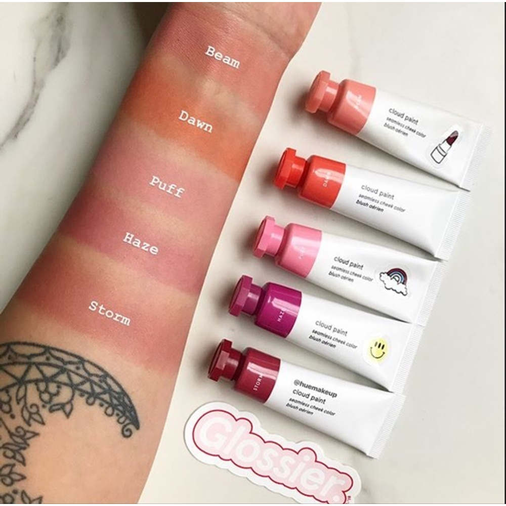 Sample má hồng Glossier Cloud Paint 4 ô