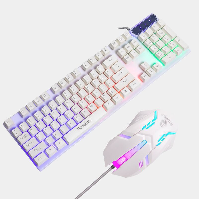 LED Lighting Dazzlingly Cool Lighting Keyboard Mouse Combination Mechanical Keyboard Rgb Mouse Usb Inter For Desktop Laptop 2023new