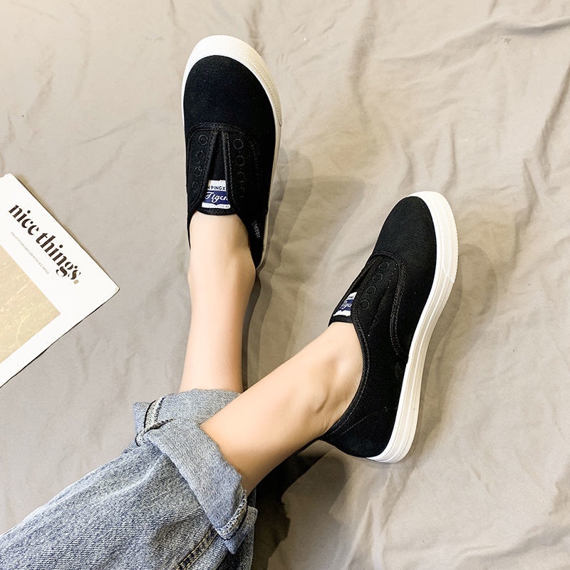 Giày Lười Canvas Thoáng Khí Thời Trang Cho Nữ