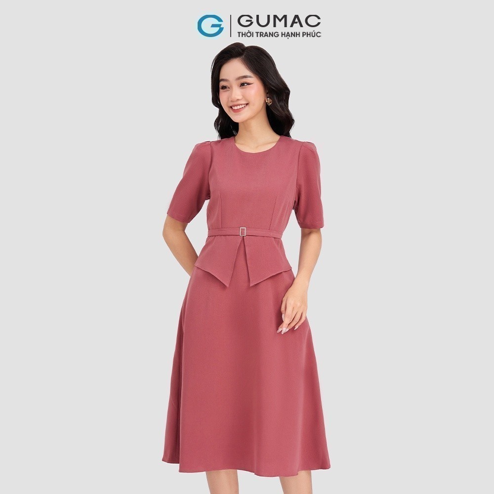 Đầm nữ Peplum phối belt GUMAC DD03028